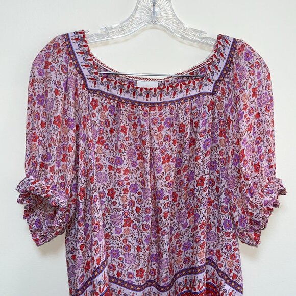 Knox Rose Floral V-Neck Ruffle Blouse - Picture 3 of 5